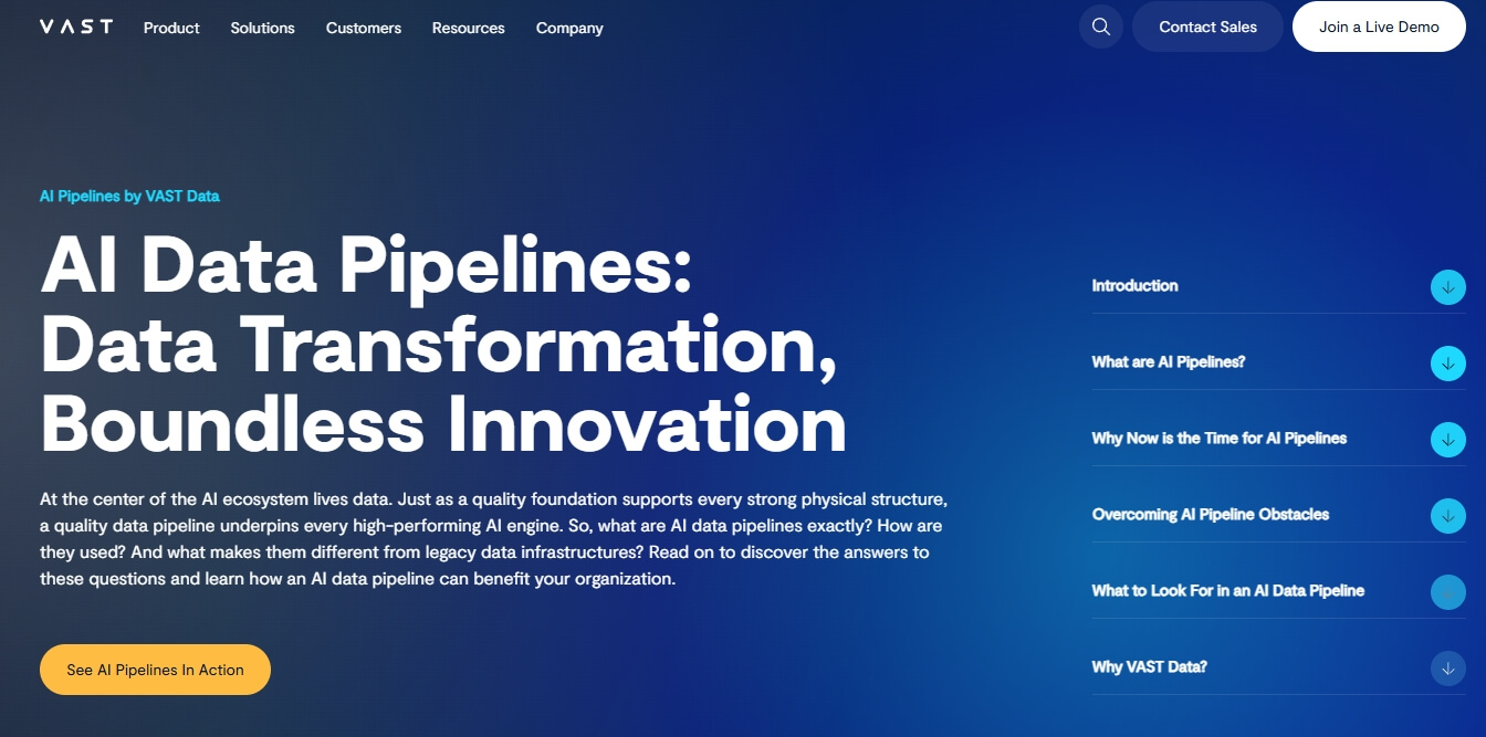 VAST AI Data Pipeline Overview